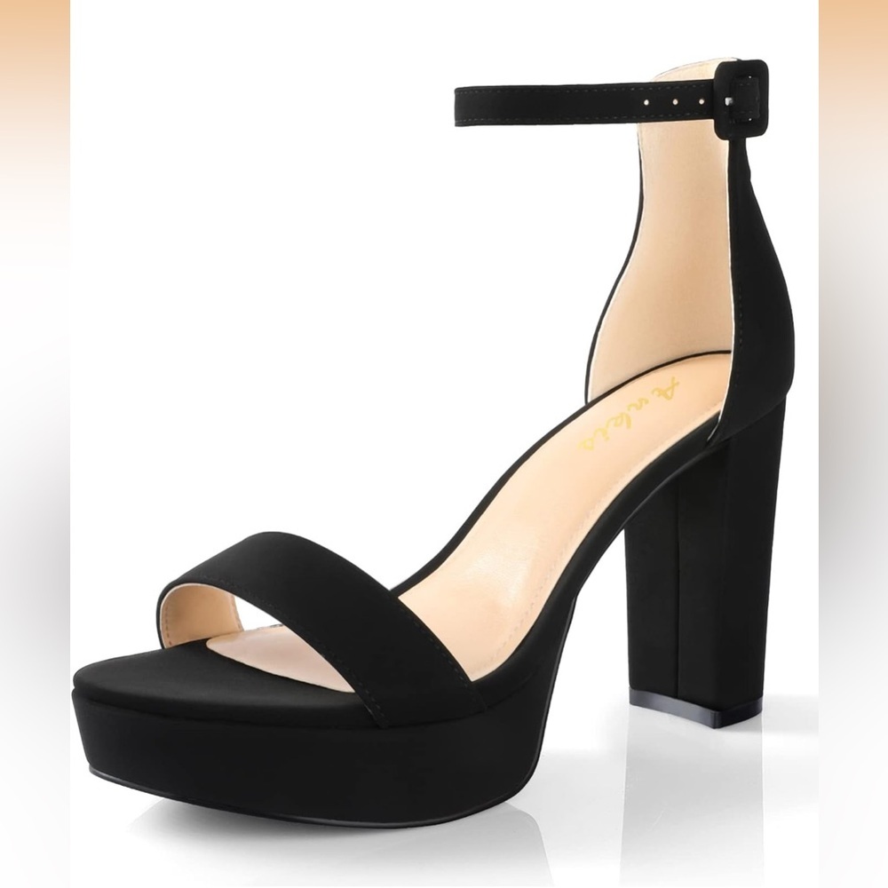 Ankis Chunky Platform Heels - 4 Inch Block Heeled Sandals  - 8.5/ 620